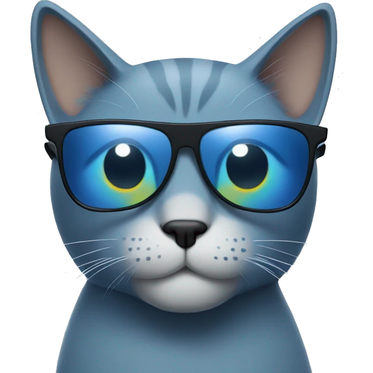 Blue Cat with sunglasses emoji