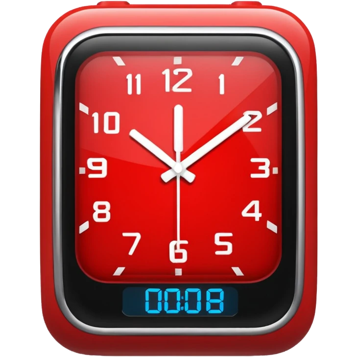 clock red modern emoji