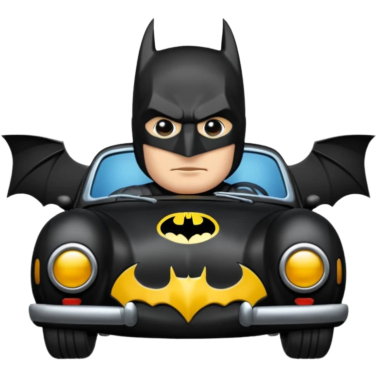create a emoji batman with his car in gotham emoji
