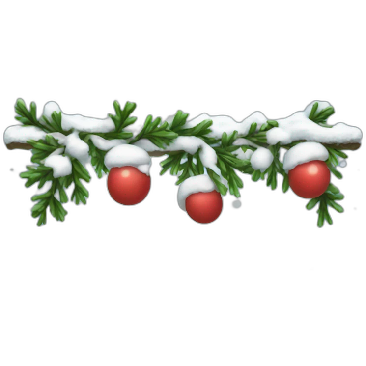 snow and garland emoji