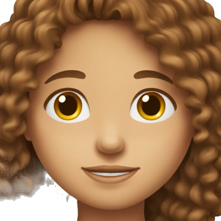 gril with brown long hair and boy with brown curly hair emoji