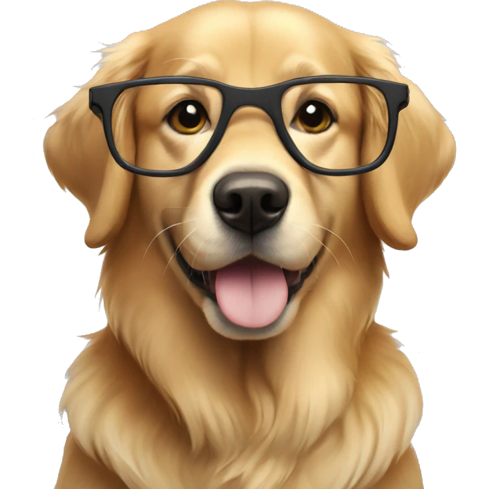 Golden retriever with eye glasses   emoji