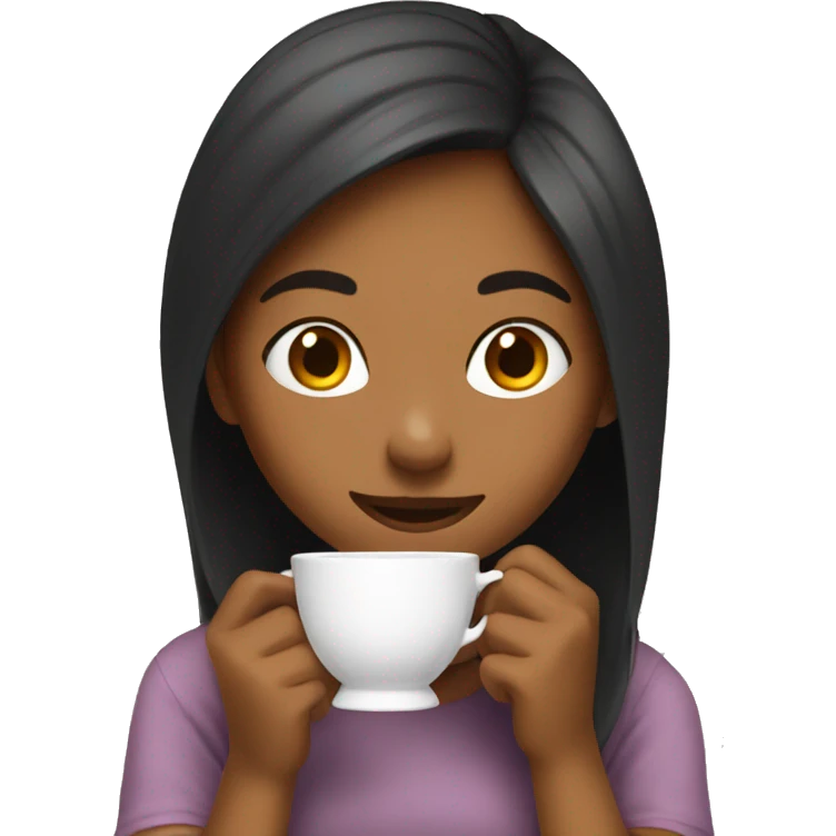 Girl yapping with tea emoji