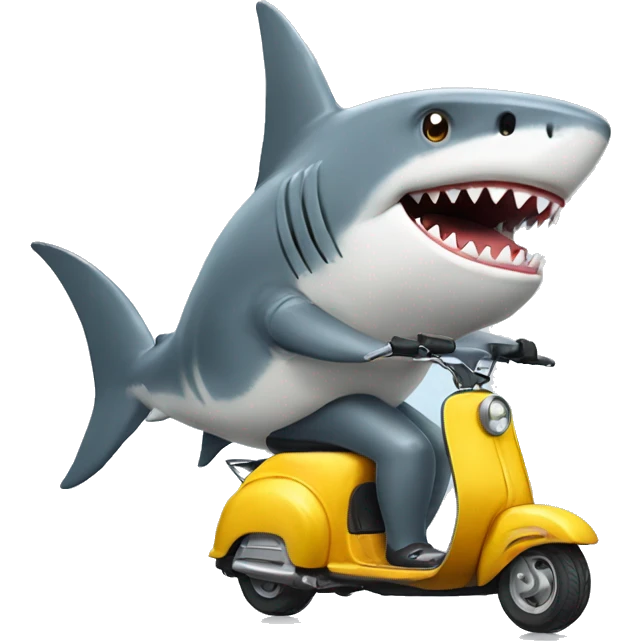 shark riding a scooter emoji