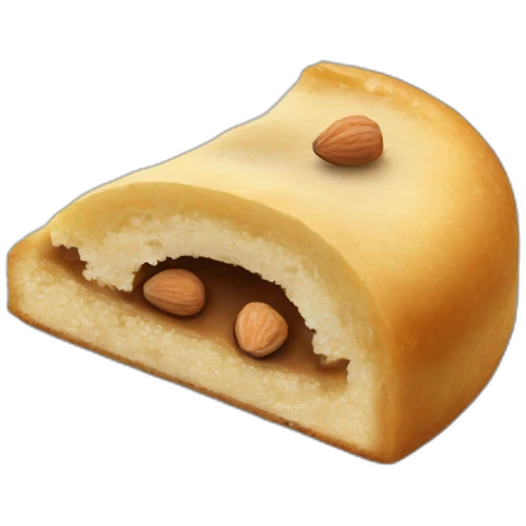 It is a sweet pastry in half-moon shape, filled with ground almonds, hazelnuts, or walnuts, and sugar emoji