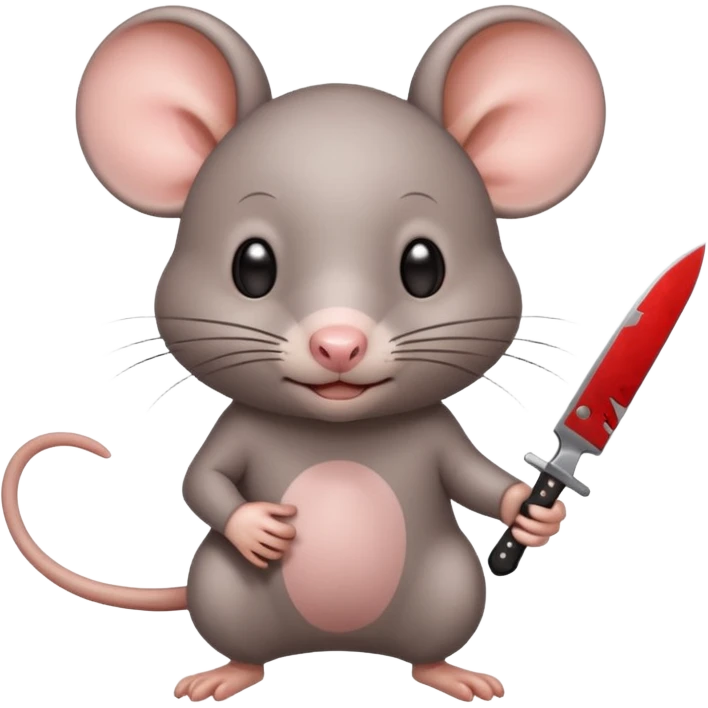 CREA UNA RATA KAWAII SOSTENIENDO UN CUCHILLO emoji