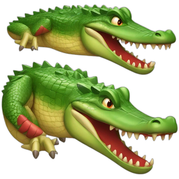 crocodile red with anger emoji