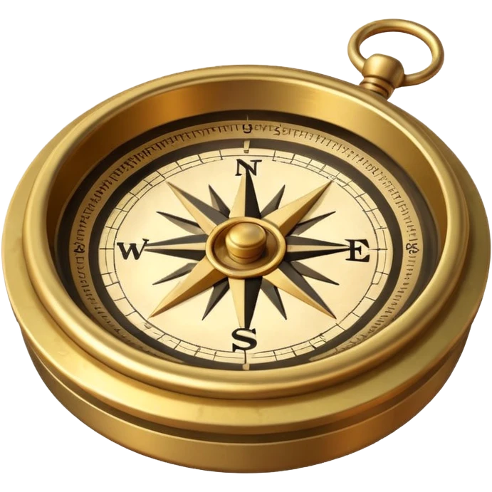 pirate compass object icon, brass compass, adventure style, 3D cartoon, mobile game icon style, centered, clean background, no text, no watermark
 emoji