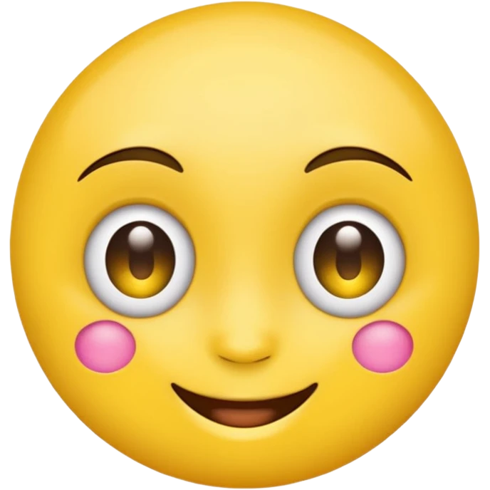 Yellow emoji face with cute eyes and bindi emoji