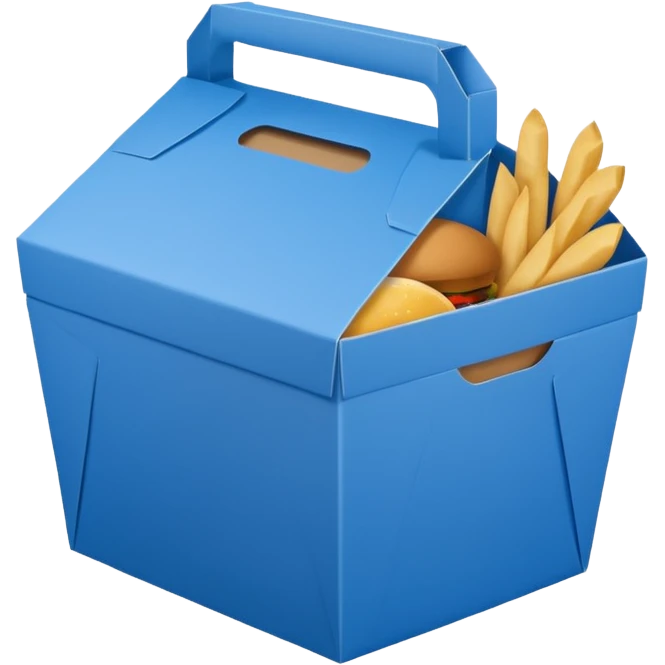 Takeaway Food Box blue emoji