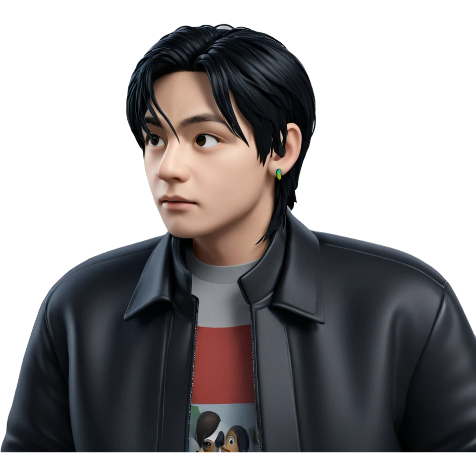 boy in black jacket with earphones emoji