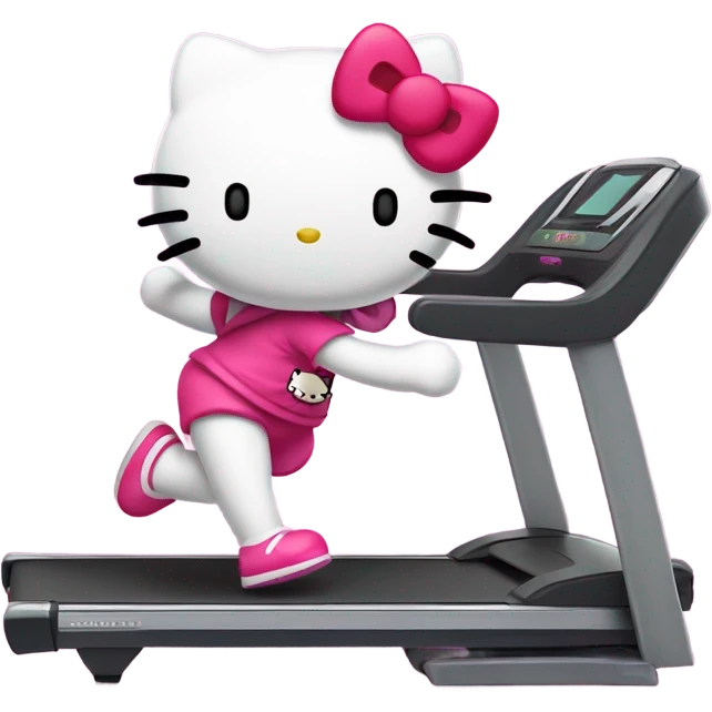 hello kitty running on a treadmill  emoji
