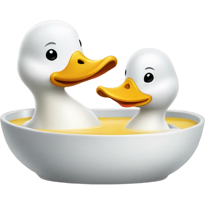 Two ducks eating soup emoji