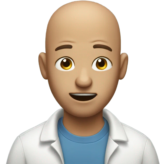 Big guy with bald hair and smelly breath emoji