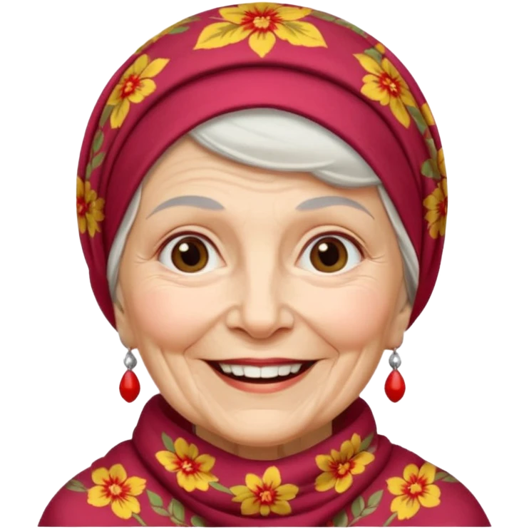 Старая женщина в традиционном платочке СССР emoji