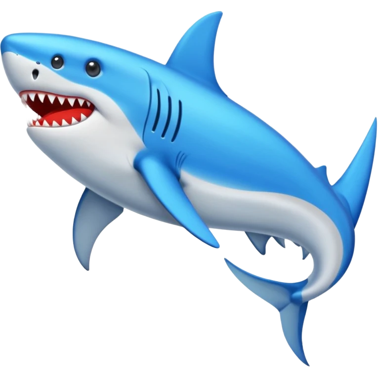Un tiburón con zapatos azules por su aletas emoji