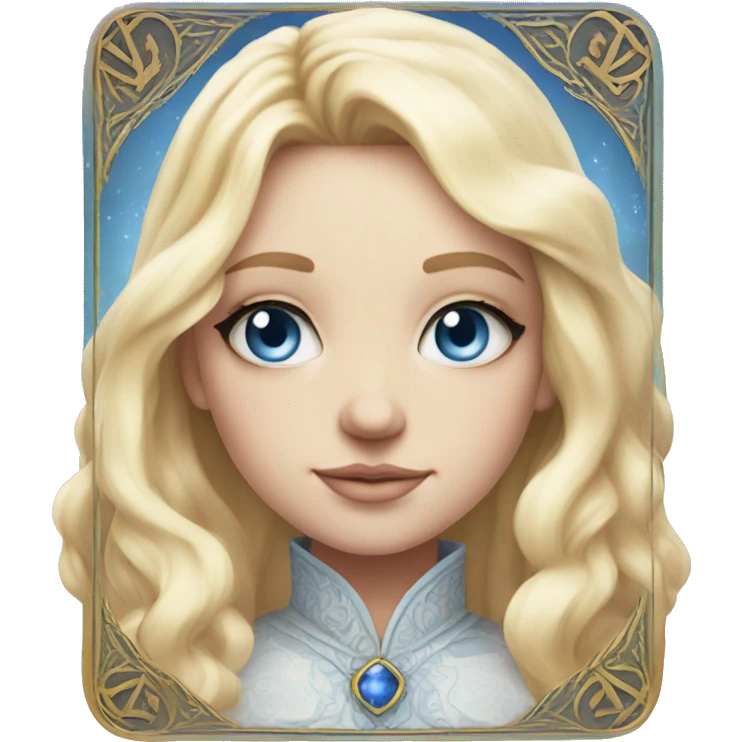 light pink tarot cards magic blonde girl white skin blue eyes  emoji