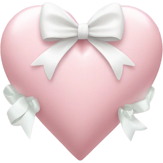 Pastel pink heart with white bow emoji