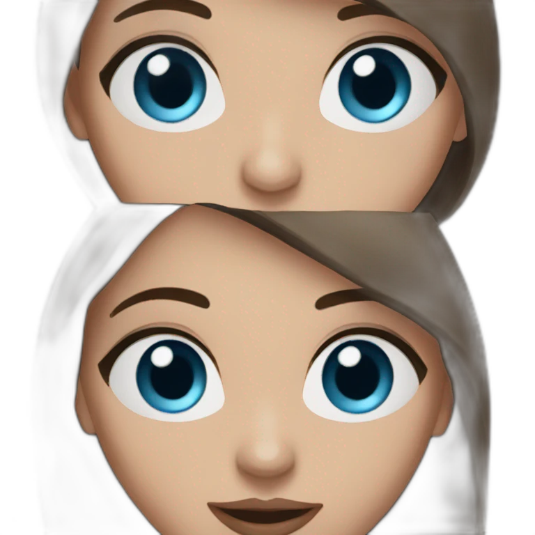 woman 40 brown hair blue eyes emoji