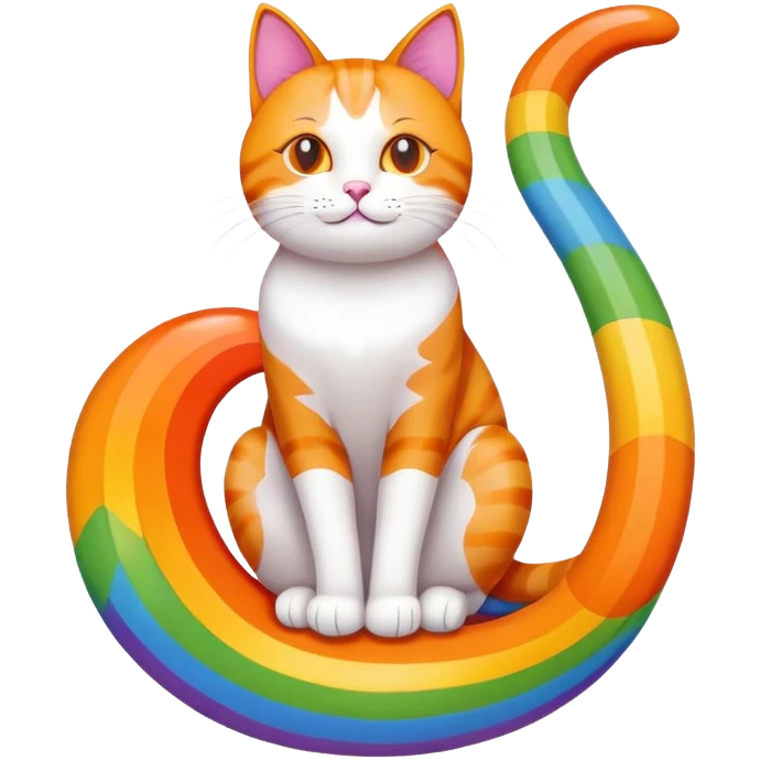 Cat on a rainbow emoji