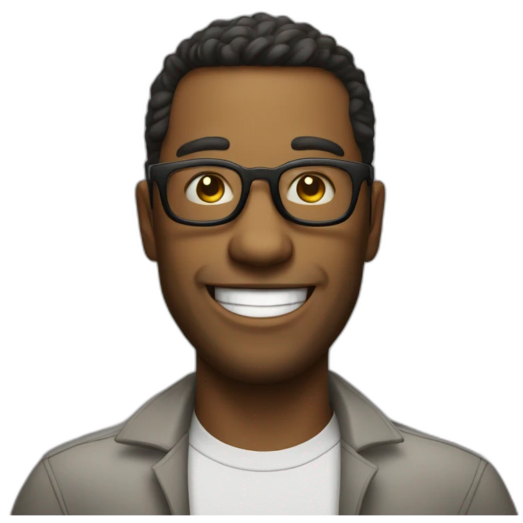 hombre con lentes sonriendo emoji