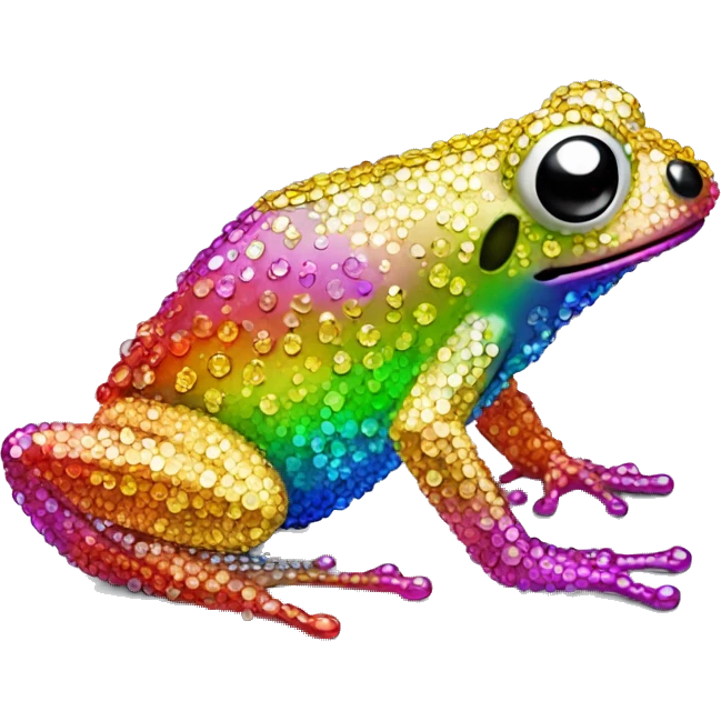 Rhinestoned rainbow frog  emoji