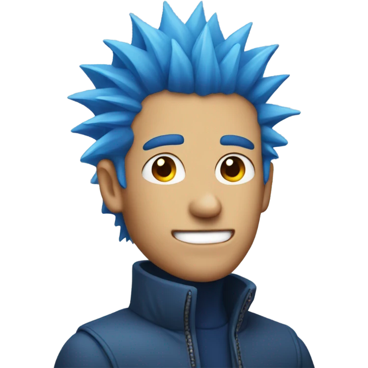 Man with blue spiky hair emoji