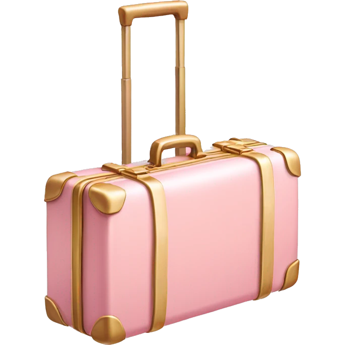 Light pink golden suit case  emoji