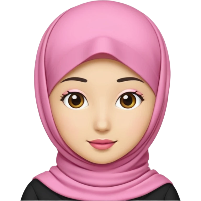 wanita hijab pink emoji