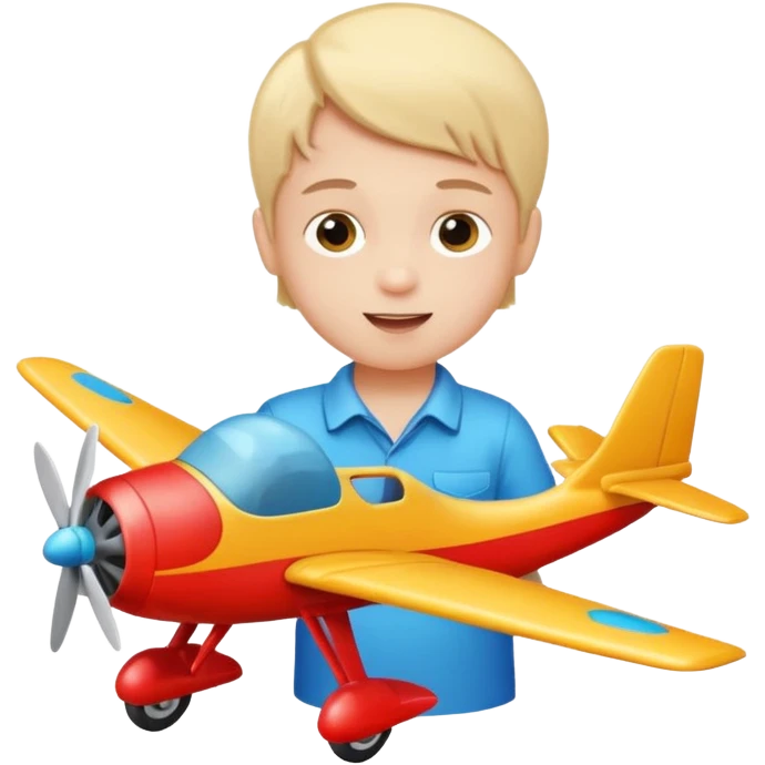 child playing with plane emoji