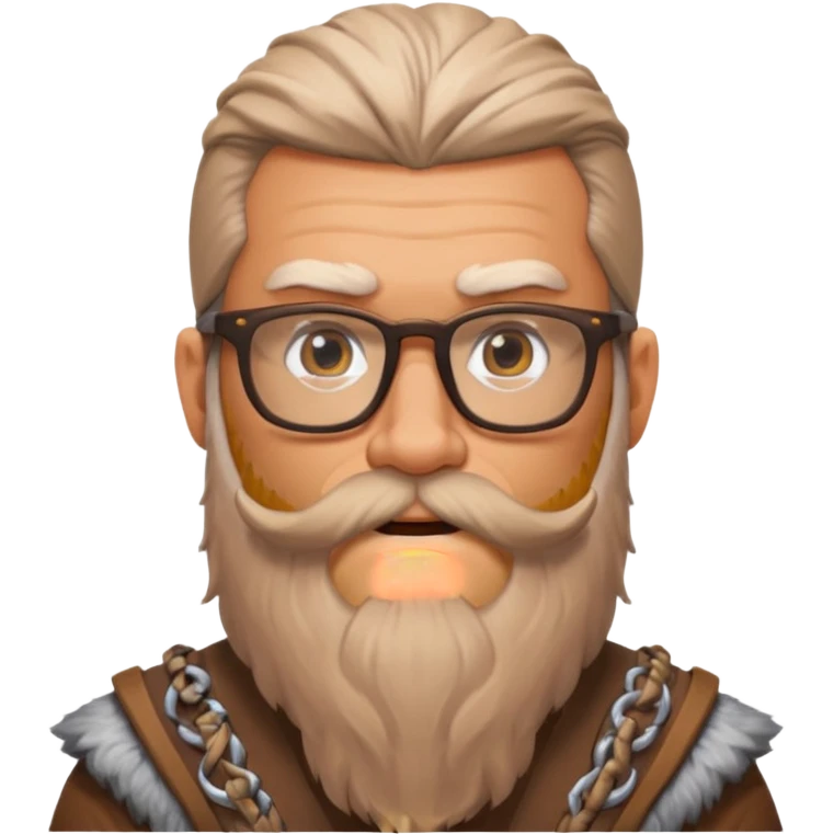 Glasses-Wearing wild viking büst emoji