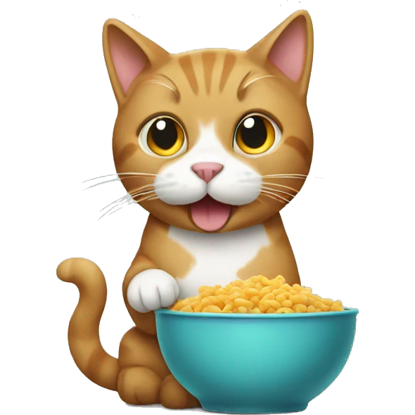 Cat eating food  emoji