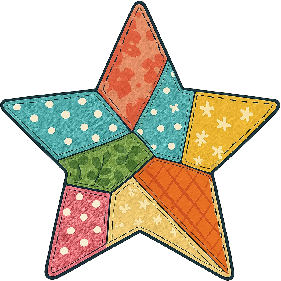star with a patchwork pattern emoji