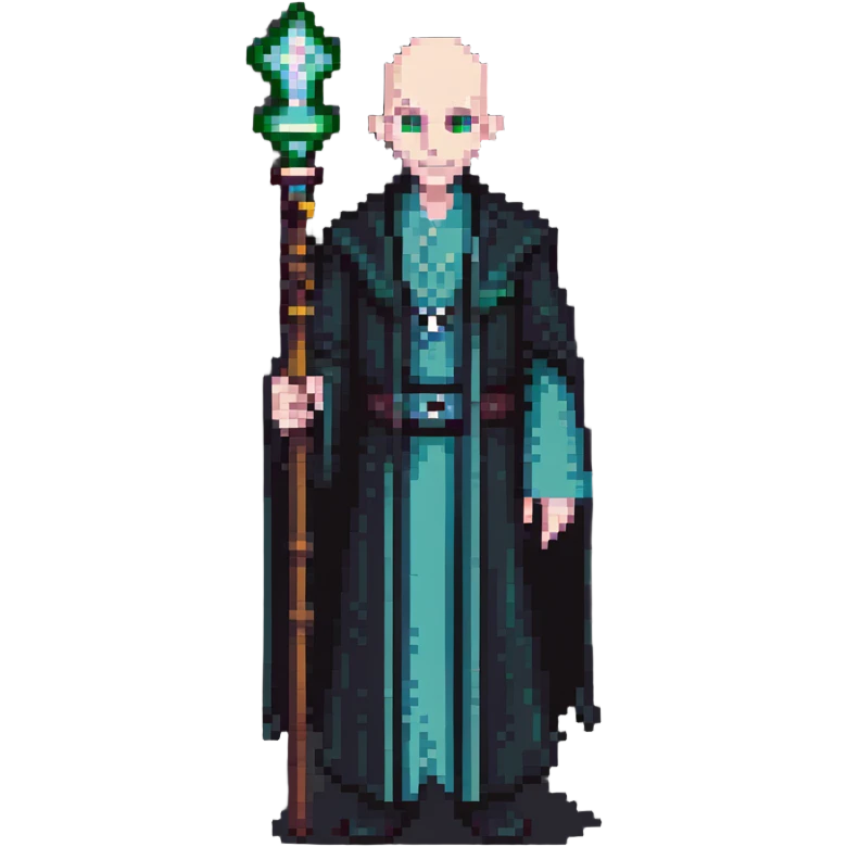 Lord Voldemort with pale face and wand emoji