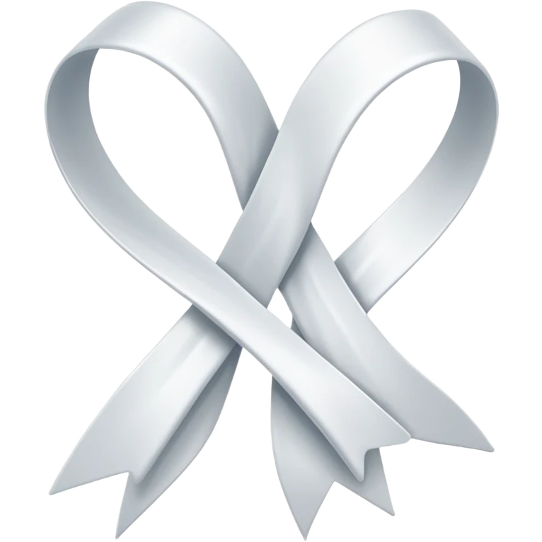 white ribbon, long ends, no text, light background emoji