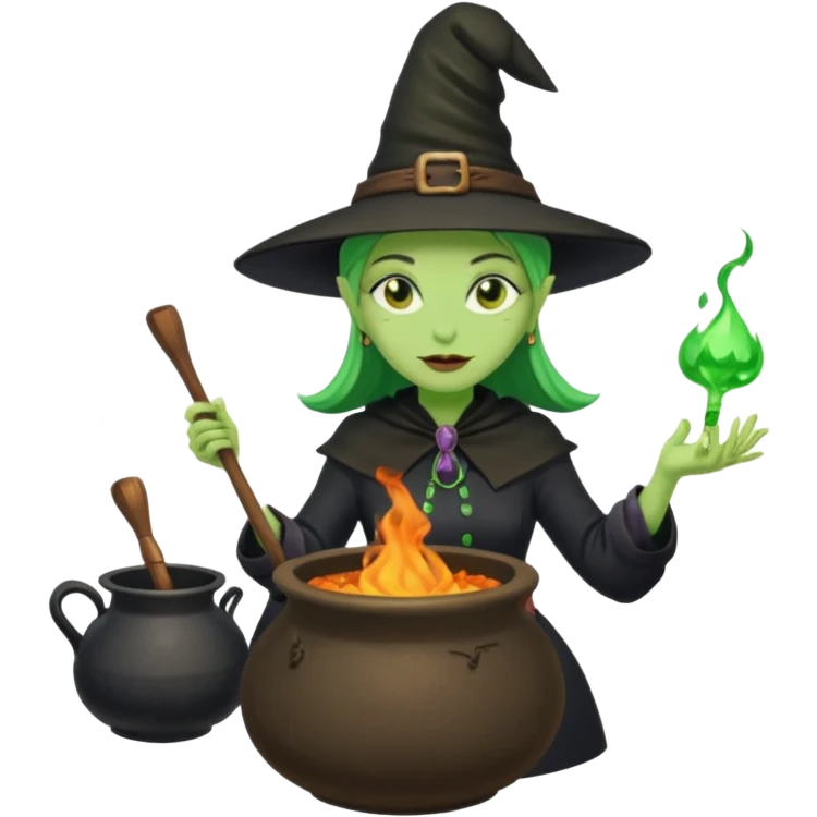 green witch cooking potion emoji