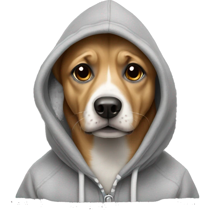 Dog wearing hoodie￼ emoji