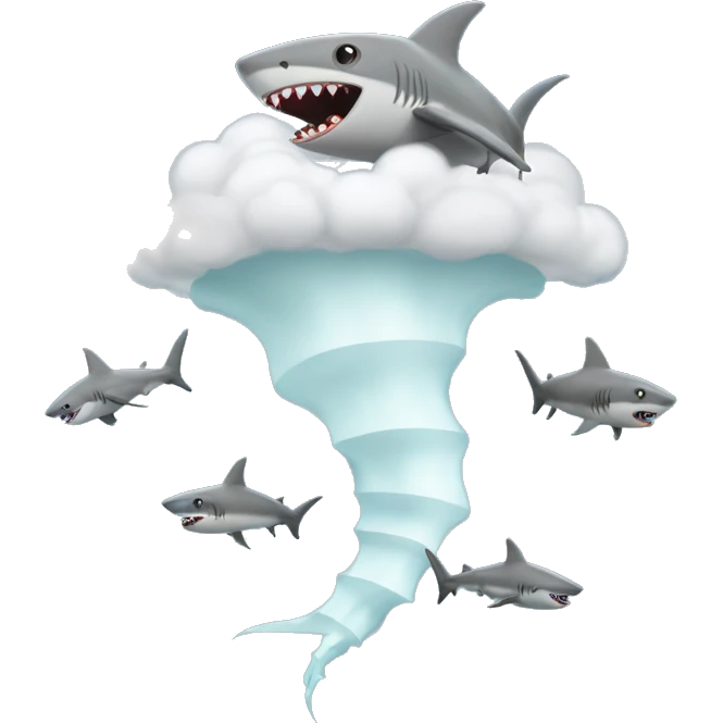 Tornado with sharks inside  emoji