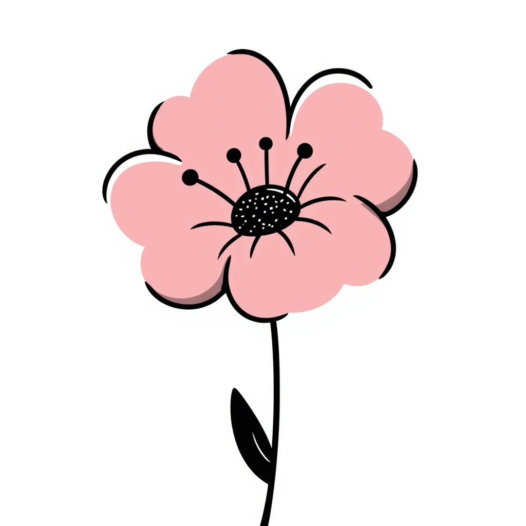 unrealistic pink flower emoji
