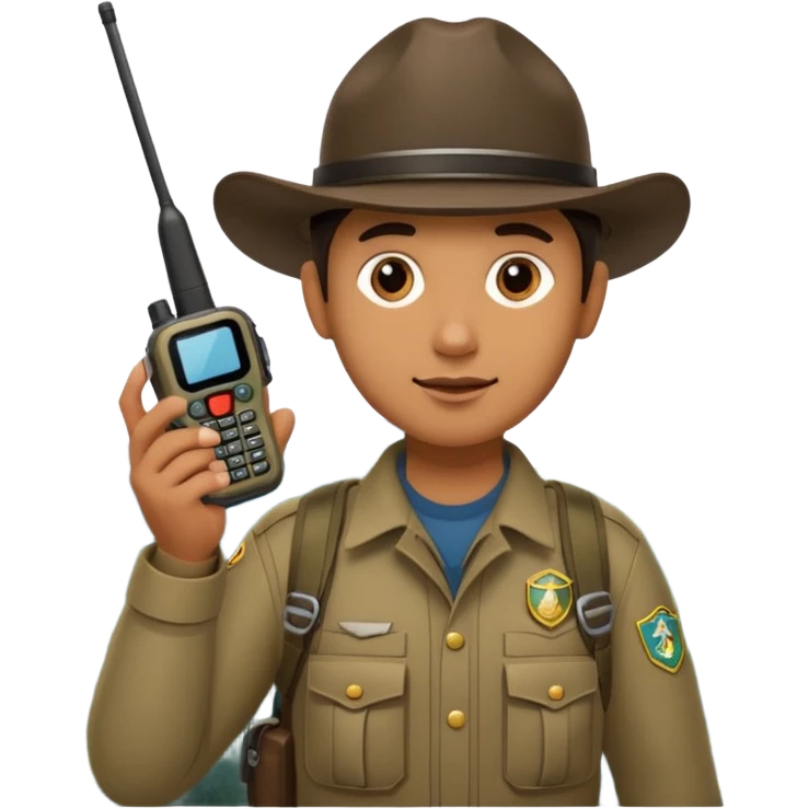 mountain ranger with walkie talkie emoji