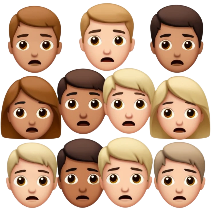 Anxious
 Irritated
 Confused
 Unsure
 Hopeful
Neutral (slightly cautious)
 (Excited → Confused) in cute  human forms emoji