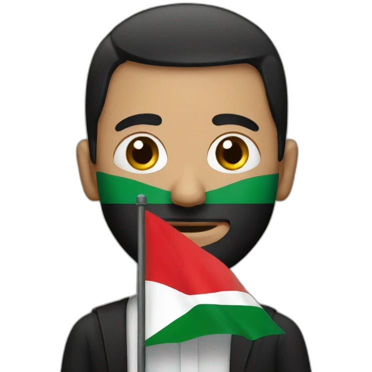 Man with Palestinian flag  emoji