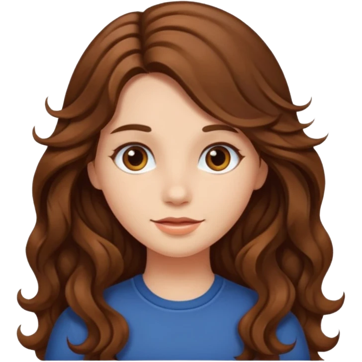 girl with long wavy brown hair  emoji
