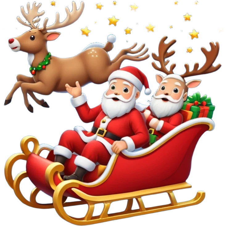 santa in his sleigh with presents emoji