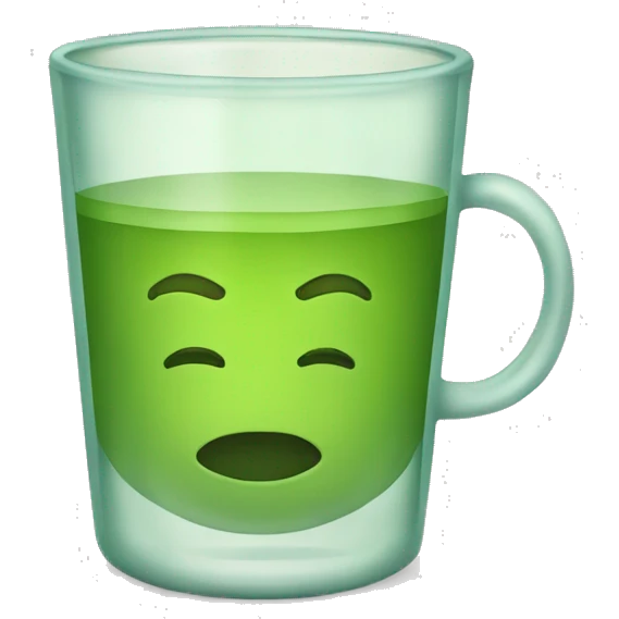 Green tea in a glass cup ios style emoji
