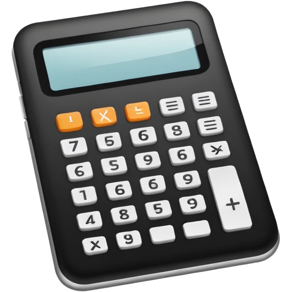 Minimalistic flat vector icon, iOS style, thin black contour on white background. Calculator and geometric shapes (triangle, circle). No text, no shadows. emoji