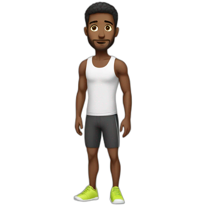 skinny guy in gym full body emoji