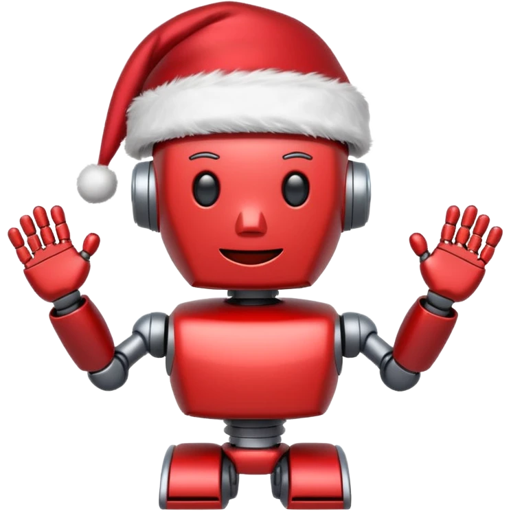 robot with a santa hat  emoji