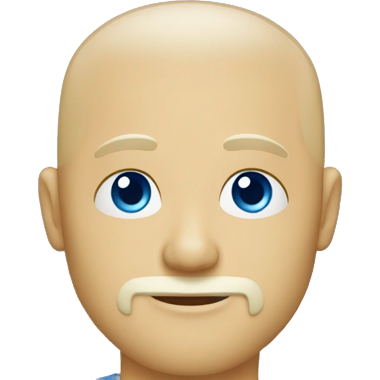 Bald man with blue eyes and trimmed blonde beard emoji