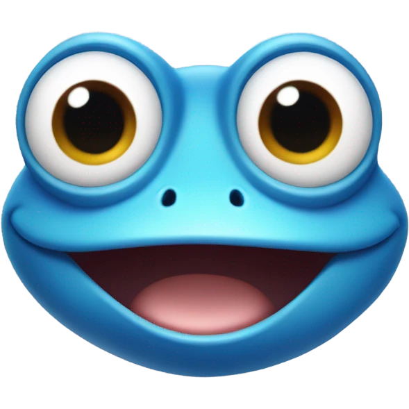 Crazy frog with a blue eyes emoji